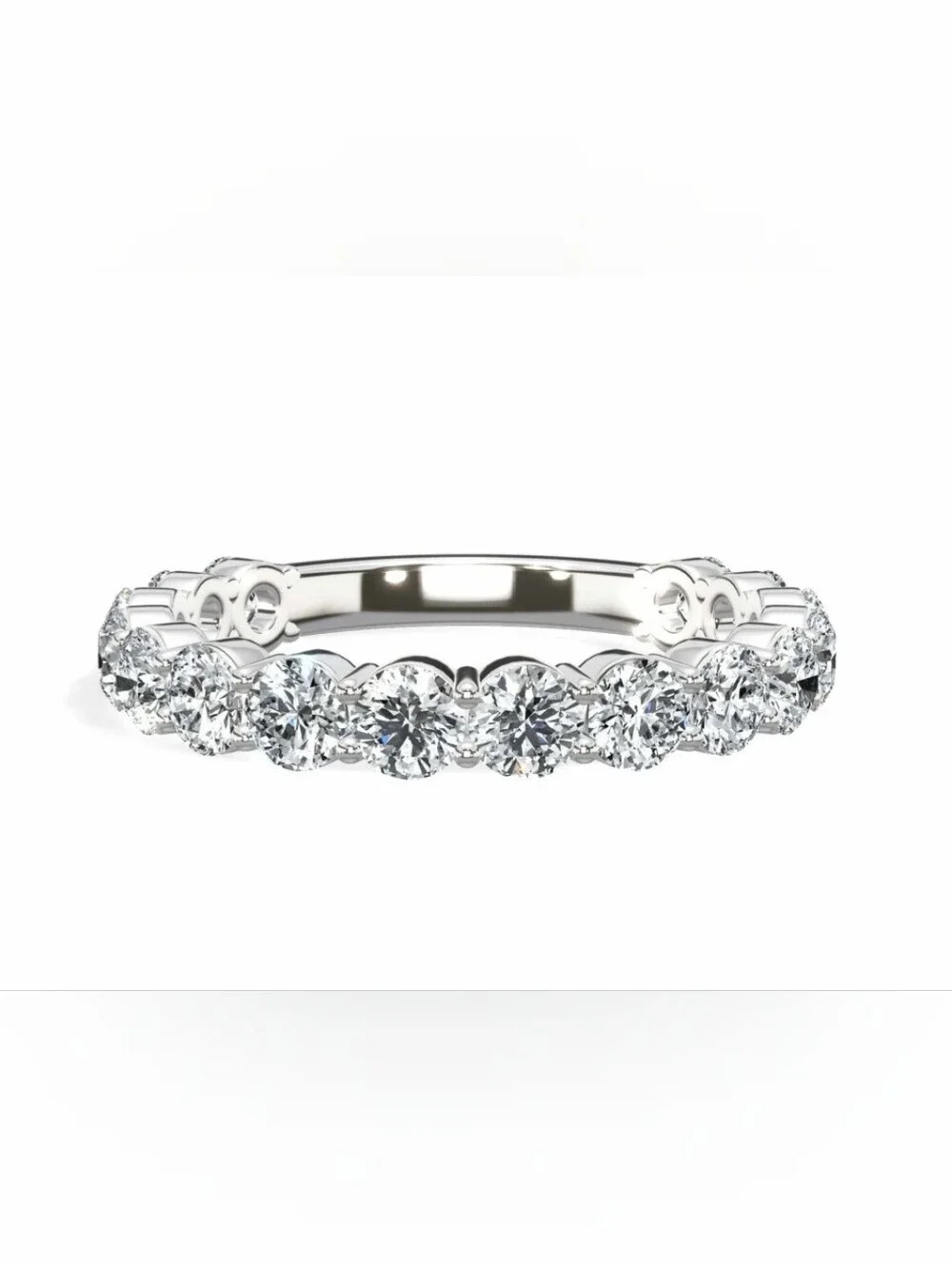 New 2ct Lab Grown Diamond Band in 14K White Gold , Size 7
